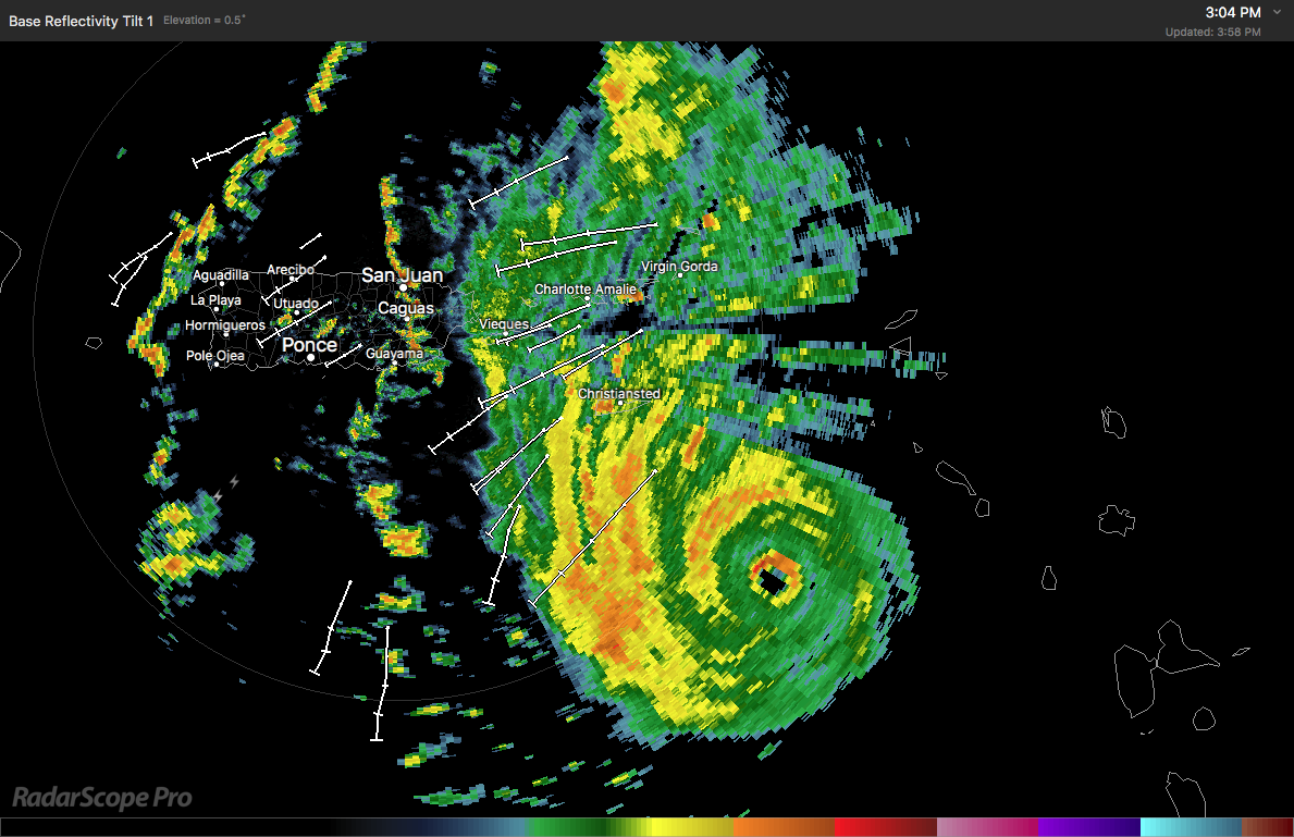 Hurricane Maria Approaching Puerto Rico Before Radar Outage