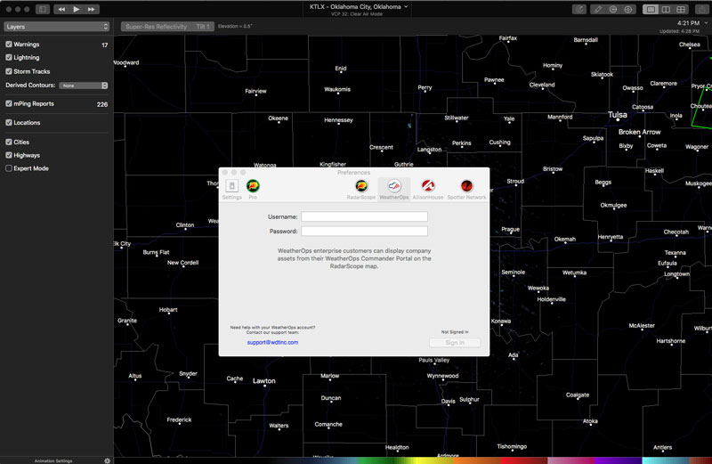 How to Register Your WeatherOps Account on RadarScope for Macs